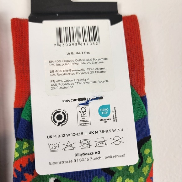 Dilly Socks NWT His And Hers Dinosaur Swiss‎ Design Set of Two Socks - Picture 6 of 7